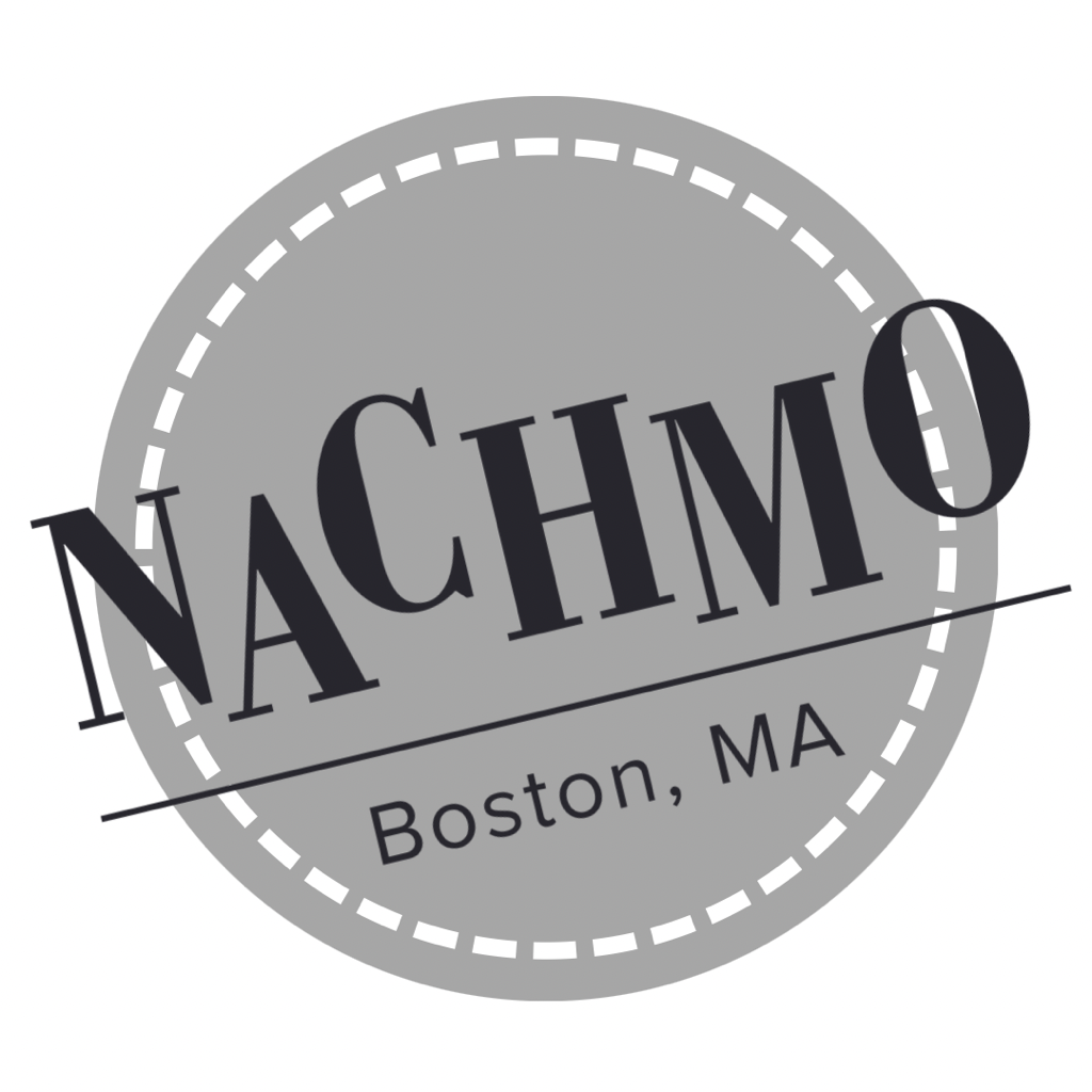 Grey circle with text: NACHMO Boston, MA